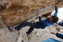 Bouldering in Hueco Tanks on 02/21/2020 with Blue Lizard Climbing and Yoga

Filename: SRM_20200221_1201410.jpg
Aperture: f/2.2
Shutter Speed: 1/500
Body: Canon EOS-1D Mark II
Lens: Canon EF 50mm f/1.8 II