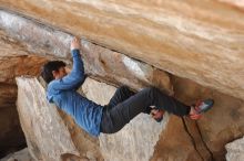 Bouldering in Hueco Tanks on 02/21/2020 with Blue Lizard Climbing and Yoga

Filename: SRM_20200221_1242080.jpg
Aperture: f/3.2
Shutter Speed: 1/320
Body: Canon EOS-1D Mark II
Lens: Canon EF 50mm f/1.8 II