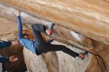 Bouldering in Hueco Tanks on 02/21/2020 with Blue Lizard Climbing and Yoga

Filename: SRM_20200221_1242190.jpg
Aperture: f/3.5
Shutter Speed: 1/320
Body: Canon EOS-1D Mark II
Lens: Canon EF 50mm f/1.8 II