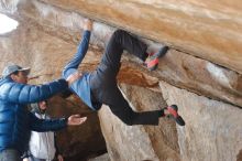 Bouldering in Hueco Tanks on 02/21/2020 with Blue Lizard Climbing and Yoga

Filename: SRM_20200221_1242220.jpg
Aperture: f/3.5
Shutter Speed: 1/320
Body: Canon EOS-1D Mark II
Lens: Canon EF 50mm f/1.8 II