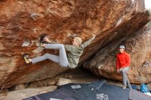 Bouldering in Hueco Tanks on 02/21/2020 with Blue Lizard Climbing and Yoga

Filename: SRM_20200221_1339470.jpg
Aperture: f/5.6
Shutter Speed: 1/320
Body: Canon EOS-1D Mark II
Lens: Canon EF 16-35mm f/2.8 L