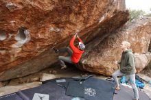 Bouldering in Hueco Tanks on 02/21/2020 with Blue Lizard Climbing and Yoga

Filename: SRM_20200221_1357030.jpg
Aperture: f/6.3
Shutter Speed: 1/320
Body: Canon EOS-1D Mark II
Lens: Canon EF 16-35mm f/2.8 L