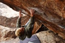 Bouldering in Hueco Tanks on 02/21/2020 with Blue Lizard Climbing and Yoga

Filename: SRM_20200221_1416270.jpg
Aperture: f/5.0
Shutter Speed: 1/320
Body: Canon EOS-1D Mark II
Lens: Canon EF 16-35mm f/2.8 L