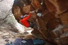 Bouldering in Hueco Tanks on 02/21/2020 with Blue Lizard Climbing and Yoga

Filename: SRM_20200221_1423480.jpg
Aperture: f/4.5
Shutter Speed: 1/250
Body: Canon EOS-1D Mark II
Lens: Canon EF 16-35mm f/2.8 L