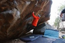 Bouldering in Hueco Tanks on 02/21/2020 with Blue Lizard Climbing and Yoga

Filename: SRM_20200221_1432290.jpg
Aperture: f/5.0
Shutter Speed: 1/250
Body: Canon EOS-1D Mark II
Lens: Canon EF 16-35mm f/2.8 L