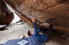 Bouldering in Hueco Tanks on 02/21/2020 with Blue Lizard Climbing and Yoga

Filename: SRM_20200221_1506550.jpg
Aperture: f/3.5
Shutter Speed: 1/250
Body: Canon EOS-1D Mark II
Lens: Canon EF 16-35mm f/2.8 L