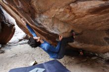 Bouldering in Hueco Tanks on 02/21/2020 with Blue Lizard Climbing and Yoga

Filename: SRM_20200221_1508120.jpg
Aperture: f/4.5
Shutter Speed: 1/250
Body: Canon EOS-1D Mark II
Lens: Canon EF 16-35mm f/2.8 L