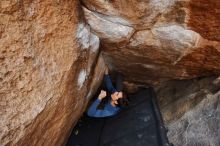 Bouldering in Hueco Tanks on 02/21/2020 with Blue Lizard Climbing and Yoga

Filename: SRM_20200221_1606350.jpg
Aperture: f/5.6
Shutter Speed: 1/250
Body: Canon EOS-1D Mark II
Lens: Canon EF 16-35mm f/2.8 L