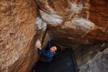 Bouldering in Hueco Tanks on 02/21/2020 with Blue Lizard Climbing and Yoga

Filename: SRM_20200221_1606371.jpg
Aperture: f/6.3
Shutter Speed: 1/250
Body: Canon EOS-1D Mark II
Lens: Canon EF 16-35mm f/2.8 L