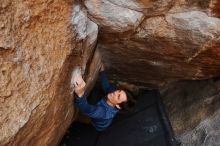 Bouldering in Hueco Tanks on 02/21/2020 with Blue Lizard Climbing and Yoga

Filename: SRM_20200221_1606410.jpg
Aperture: f/6.3
Shutter Speed: 1/250
Body: Canon EOS-1D Mark II
Lens: Canon EF 16-35mm f/2.8 L