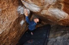 Bouldering in Hueco Tanks on 02/21/2020 with Blue Lizard Climbing and Yoga

Filename: SRM_20200221_1613120.jpg
Aperture: f/5.6
Shutter Speed: 1/250
Body: Canon EOS-1D Mark II
Lens: Canon EF 16-35mm f/2.8 L