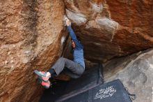 Bouldering in Hueco Tanks on 02/21/2020 with Blue Lizard Climbing and Yoga

Filename: SRM_20200221_1635110.jpg
Aperture: f/5.6
Shutter Speed: 1/250
Body: Canon EOS-1D Mark II
Lens: Canon EF 16-35mm f/2.8 L