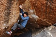 Bouldering in Hueco Tanks on 02/21/2020 with Blue Lizard Climbing and Yoga

Filename: SRM_20200221_1635190.jpg
Aperture: f/5.6
Shutter Speed: 1/250
Body: Canon EOS-1D Mark II
Lens: Canon EF 16-35mm f/2.8 L