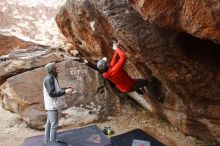 Bouldering in Hueco Tanks on 02/21/2020 with Blue Lizard Climbing and Yoga

Filename: SRM_20200221_1653450.jpg
Aperture: f/5.0
Shutter Speed: 1/250
Body: Canon EOS-1D Mark II
Lens: Canon EF 16-35mm f/2.8 L