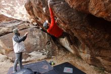 Bouldering in Hueco Tanks on 02/21/2020 with Blue Lizard Climbing and Yoga

Filename: SRM_20200221_1653490.jpg
Aperture: f/4.5
Shutter Speed: 1/250
Body: Canon EOS-1D Mark II
Lens: Canon EF 16-35mm f/2.8 L