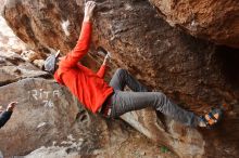 Bouldering in Hueco Tanks on 02/21/2020 with Blue Lizard Climbing and Yoga

Filename: SRM_20200221_1653530.jpg
Aperture: f/4.0
Shutter Speed: 1/250
Body: Canon EOS-1D Mark II
Lens: Canon EF 16-35mm f/2.8 L