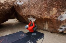 Bouldering in Hueco Tanks on 02/21/2020 with Blue Lizard Climbing and Yoga

Filename: SRM_20200221_1658040.jpg
Aperture: f/6.3
Shutter Speed: 1/250
Body: Canon EOS-1D Mark II
Lens: Canon EF 16-35mm f/2.8 L