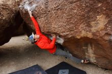 Bouldering in Hueco Tanks on 02/21/2020 with Blue Lizard Climbing and Yoga

Filename: SRM_20200221_1658121.jpg
Aperture: f/6.3
Shutter Speed: 1/250
Body: Canon EOS-1D Mark II
Lens: Canon EF 16-35mm f/2.8 L