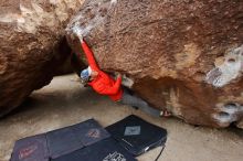 Bouldering in Hueco Tanks on 02/21/2020 with Blue Lizard Climbing and Yoga

Filename: SRM_20200221_1658130.jpg
Aperture: f/6.3
Shutter Speed: 1/250
Body: Canon EOS-1D Mark II
Lens: Canon EF 16-35mm f/2.8 L