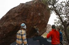 Bouldering in Hueco Tanks on 02/21/2020 with Blue Lizard Climbing and Yoga

Filename: SRM_20200221_1726330.jpg
Aperture: f/9.0
Shutter Speed: 1/250
Body: Canon EOS-1D Mark II
Lens: Canon EF 16-35mm f/2.8 L