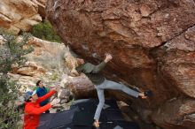 Bouldering in Hueco Tanks on 02/21/2020 with Blue Lizard Climbing and Yoga

Filename: SRM_20200221_1801220.jpg
Aperture: f/6.3
Shutter Speed: 1/250
Body: Canon EOS-1D Mark II
Lens: Canon EF 16-35mm f/2.8 L