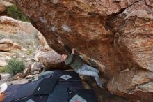 Bouldering in Hueco Tanks on 02/21/2020 with Blue Lizard Climbing and Yoga

Filename: SRM_20200221_1809070.jpg
Aperture: f/4.5
Shutter Speed: 1/250
Body: Canon EOS-1D Mark II
Lens: Canon EF 16-35mm f/2.8 L