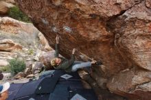 Bouldering in Hueco Tanks on 02/21/2020 with Blue Lizard Climbing and Yoga

Filename: SRM_20200221_1809100.jpg
Aperture: f/4.5
Shutter Speed: 1/250
Body: Canon EOS-1D Mark II
Lens: Canon EF 16-35mm f/2.8 L