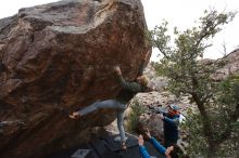 Bouldering in Hueco Tanks on 02/21/2020 with Blue Lizard Climbing and Yoga

Filename: SRM_20200221_1824492.jpg
Aperture: f/5.0
Shutter Speed: 1/250
Body: Canon EOS-1D Mark II
Lens: Canon EF 16-35mm f/2.8 L