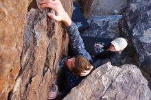 Bouldering in Hueco Tanks on 02/25/2020 with Blue Lizard Climbing and Yoga

Filename: SRM_20200225_1113530.jpg
Aperture: f/6.3
Shutter Speed: 1/250
Body: Canon EOS-1D Mark II
Lens: Canon EF 16-35mm f/2.8 L