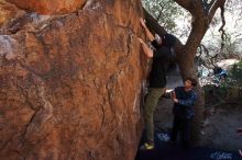 Bouldering in Hueco Tanks on 02/25/2020 with Blue Lizard Climbing and Yoga

Filename: SRM_20200225_1118120.jpg
Aperture: f/6.3
Shutter Speed: 1/250
Body: Canon EOS-1D Mark II
Lens: Canon EF 16-35mm f/2.8 L