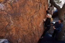 Bouldering in Hueco Tanks on 02/25/2020 with Blue Lizard Climbing and Yoga

Filename: SRM_20200225_1119030.jpg
Aperture: f/6.3
Shutter Speed: 1/250
Body: Canon EOS-1D Mark II
Lens: Canon EF 16-35mm f/2.8 L