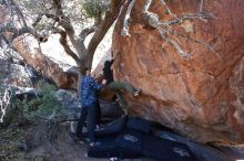 Bouldering in Hueco Tanks on 02/25/2020 with Blue Lizard Climbing and Yoga

Filename: SRM_20200225_1124240.jpg
Aperture: f/5.0
Shutter Speed: 1/250
Body: Canon EOS-1D Mark II
Lens: Canon EF 16-35mm f/2.8 L