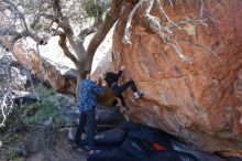 Bouldering in Hueco Tanks on 02/25/2020 with Blue Lizard Climbing and Yoga

Filename: SRM_20200225_1125270.jpg
Aperture: f/5.0
Shutter Speed: 1/250
Body: Canon EOS-1D Mark II
Lens: Canon EF 16-35mm f/2.8 L