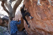 Bouldering in Hueco Tanks on 02/25/2020 with Blue Lizard Climbing and Yoga

Filename: SRM_20200225_1125400.jpg
Aperture: f/5.0
Shutter Speed: 1/250
Body: Canon EOS-1D Mark II
Lens: Canon EF 16-35mm f/2.8 L