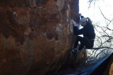 Bouldering in Hueco Tanks on 02/25/2020 with Blue Lizard Climbing and Yoga

Filename: SRM_20200225_1137030.jpg
Aperture: f/6.3
Shutter Speed: 1/250
Body: Canon EOS-1D Mark II
Lens: Canon EF 50mm f/1.8 II