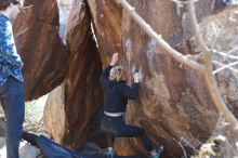 Bouldering in Hueco Tanks on 02/25/2020 with Blue Lizard Climbing and Yoga

Filename: SRM_20200225_1144020.jpg
Aperture: f/3.2
Shutter Speed: 1/250
Body: Canon EOS-1D Mark II
Lens: Canon EF 50mm f/1.8 II