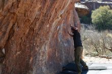 Bouldering in Hueco Tanks on 02/25/2020 with Blue Lizard Climbing and Yoga

Filename: SRM_20200225_1205321.jpg
Aperture: f/3.2
Shutter Speed: 1/400
Body: Canon EOS-1D Mark II
Lens: Canon EF 50mm f/1.8 II