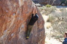 Bouldering in Hueco Tanks on 02/25/2020 with Blue Lizard Climbing and Yoga

Filename: SRM_20200225_1206100.jpg
Aperture: f/3.2
Shutter Speed: 1/320
Body: Canon EOS-1D Mark II
Lens: Canon EF 50mm f/1.8 II