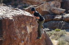 Bouldering in Hueco Tanks on 02/25/2020 with Blue Lizard Climbing and Yoga

Filename: SRM_20200225_1206400.jpg
Aperture: f/4.0
Shutter Speed: 1/320
Body: Canon EOS-1D Mark II
Lens: Canon EF 50mm f/1.8 II