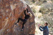 Bouldering in Hueco Tanks on 02/25/2020 with Blue Lizard Climbing and Yoga

Filename: SRM_20200225_1211240.jpg
Aperture: f/4.5
Shutter Speed: 1/320
Body: Canon EOS-1D Mark II
Lens: Canon EF 50mm f/1.8 II