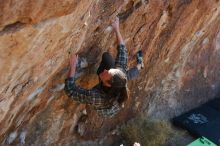 Bouldering in Hueco Tanks on 02/25/2020 with Blue Lizard Climbing and Yoga

Filename: SRM_20200225_1213480.jpg
Aperture: f/4.0
Shutter Speed: 1/320
Body: Canon EOS-1D Mark II
Lens: Canon EF 50mm f/1.8 II