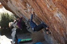 Bouldering in Hueco Tanks on 02/25/2020 with Blue Lizard Climbing and Yoga

Filename: SRM_20200225_1215260.jpg
Aperture: f/5.0
Shutter Speed: 1/320
Body: Canon EOS-1D Mark II
Lens: Canon EF 50mm f/1.8 II