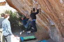 Bouldering in Hueco Tanks on 02/25/2020 with Blue Lizard Climbing and Yoga

Filename: SRM_20200225_1217440.jpg
Aperture: f/4.0
Shutter Speed: 1/320
Body: Canon EOS-1D Mark II
Lens: Canon EF 50mm f/1.8 II