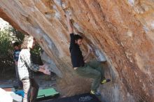 Bouldering in Hueco Tanks on 02/25/2020 with Blue Lizard Climbing and Yoga

Filename: SRM_20200225_1221520.jpg
Aperture: f/4.0
Shutter Speed: 1/320
Body: Canon EOS-1D Mark II
Lens: Canon EF 50mm f/1.8 II