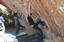 Bouldering in Hueco Tanks on 02/25/2020 with Blue Lizard Climbing and Yoga

Filename: SRM_20200225_1233060.jpg
Aperture: f/4.0
Shutter Speed: 1/320
Body: Canon EOS-1D Mark II
Lens: Canon EF 50mm f/1.8 II