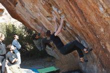 Bouldering in Hueco Tanks on 02/25/2020 with Blue Lizard Climbing and Yoga

Filename: SRM_20200225_1233100.jpg
Aperture: f/5.0
Shutter Speed: 1/320
Body: Canon EOS-1D Mark II
Lens: Canon EF 50mm f/1.8 II
