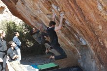 Bouldering in Hueco Tanks on 02/25/2020 with Blue Lizard Climbing and Yoga

Filename: SRM_20200225_1233110.jpg
Aperture: f/4.5
Shutter Speed: 1/320
Body: Canon EOS-1D Mark II
Lens: Canon EF 50mm f/1.8 II