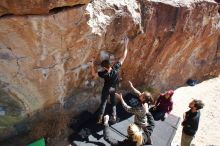 Bouldering in Hueco Tanks on 02/25/2020 with Blue Lizard Climbing and Yoga

Filename: SRM_20200225_1303080.jpg
Aperture: f/5.6
Shutter Speed: 1/400
Body: Canon EOS-1D Mark II
Lens: Canon EF 16-35mm f/2.8 L