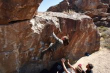 Bouldering in Hueco Tanks on 02/25/2020 with Blue Lizard Climbing and Yoga

Filename: SRM_20200225_1304320.jpg
Aperture: f/7.1
Shutter Speed: 1/400
Body: Canon EOS-1D Mark II
Lens: Canon EF 16-35mm f/2.8 L