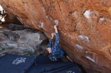 Bouldering in Hueco Tanks on 02/25/2020 with Blue Lizard Climbing and Yoga

Filename: SRM_20200225_1340260.jpg
Aperture: f/5.0
Shutter Speed: 1/250
Body: Canon EOS-1D Mark II
Lens: Canon EF 16-35mm f/2.8 L